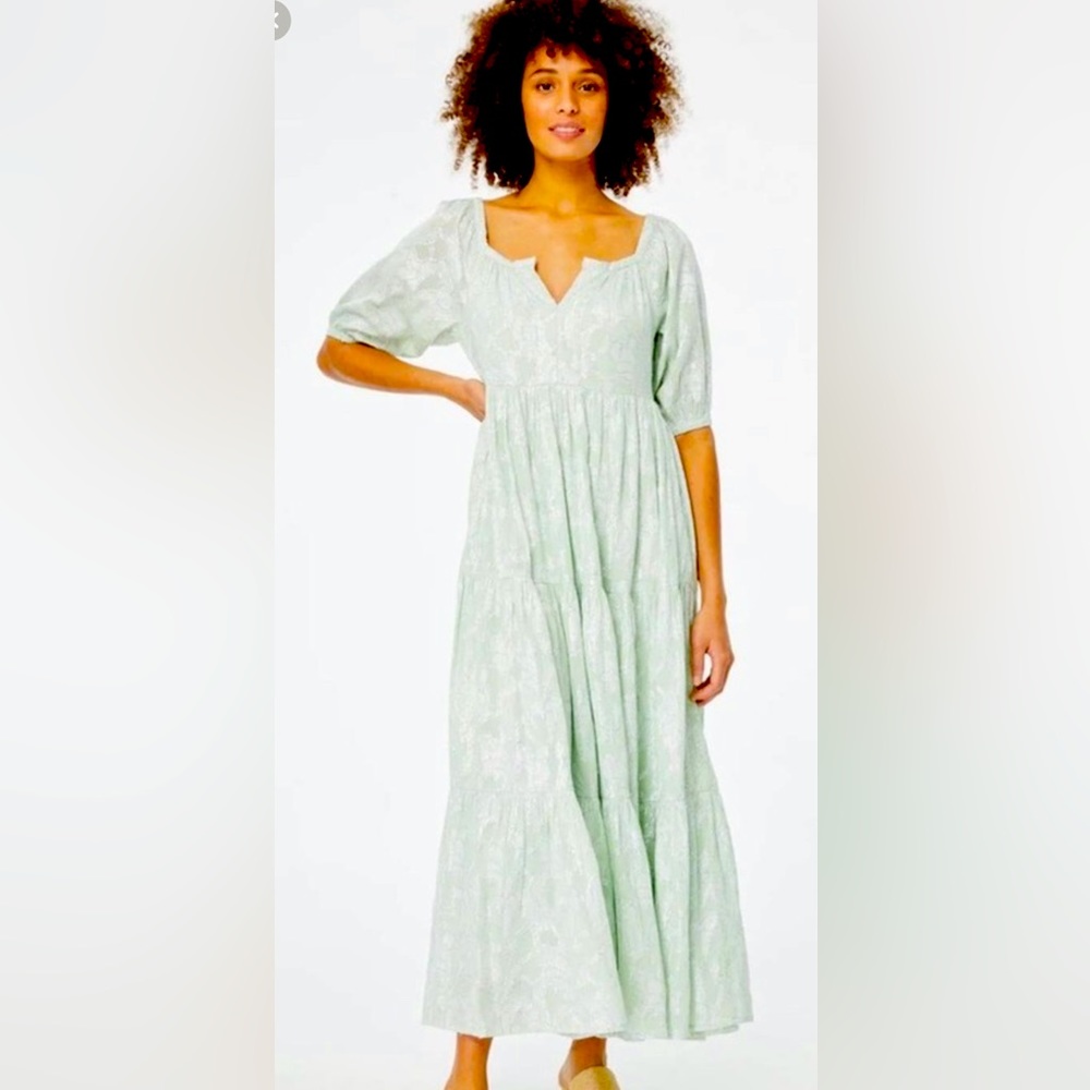 NWT Roller Rabbit BOHO Metallic Mint Clermont Zara Dress - XS